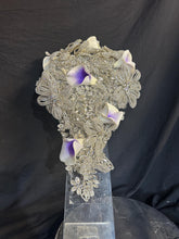 Load image into Gallery viewer, Diamante bouquet, lily & brooch Jewel rhinestone crystal wedding bouquet Crystal Bridal Bouquet, rose cascade bouquet Crystal wedding uk