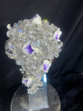 Load image into Gallery viewer, Diamante bouquet, lily & brooch Jewel rhinestone crystal wedding bouquet Crystal Bridal Bouquet, rose cascade bouquet Crystal wedding uk