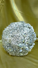 Load image into Gallery viewer, Silver Crystal Brooch Bouquet: Jeweled Wedding Bouquet