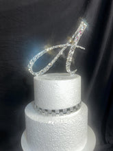 Load image into Gallery viewer, Crystal letter Cake topper - Glass crystal elements, large crystal design, Cake decoration by Crystal wedding uk