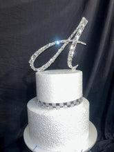 Load image into Gallery viewer, Crystal letter Cake topper - Glass crystal elements, large shape crystal design, Cake decoration by Crystal wedding uk