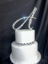 Load image into Gallery viewer, Crystal Initial Cake Topper - Handmade Glass letter A-Z Cake topper , Wedding Keepsake