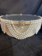Load image into Gallery viewer, Wedding cake stand, Pearl Drape - round or square all sizes by Crystal wedding uk