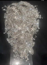 Load image into Gallery viewer, Luxury Silver Diamante bouquet Jewel rhinestone crystal wedding bouquet Crystal Bridal Bouquet, cascade Jewel bouquet by Crystal wedding uk