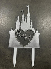 Load image into Gallery viewer, Castle Cake topper - Swarovski crystal elements - FAIRYTALE CASTLE design, Acrylic Cake decoration by Crystal wedding uk