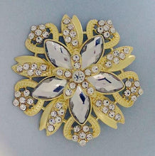 Load image into Gallery viewer, Boutionerre crystal flower, grooms buttonhole pin by Crystal wedding uk