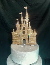 Load image into Gallery viewer, Castle Cake topper - Swarovski crystal elements - FAIRYTALE CASTLE design, Cake decoration by Crystal wedding uk