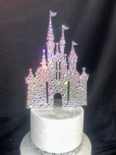 Load image into Gallery viewer, Castle Cake topper - Swarovski crystal elements - FAIRYTALE CASTLE design, Cake decoration by Crystal wedding uk