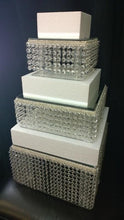 Load image into Gallery viewer, Real crystal Wedding cake stand set of 3 to 6 tiers - OTHER SIZES AVAILABLE by Crystal wedding uk