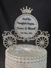 Load image into Gallery viewer, Swarovski Crystal Carriage Cake Topper: Fairytale Wedding Decoration