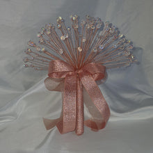 Load image into Gallery viewer, Crystal Wedding Bouquet: AB Glass Beads, Silver Wire, Ribbon Handle