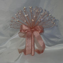 Load image into Gallery viewer, Crystal Wedding Bouquet: AB Glass Beads, Silver Wire, Ribbon Handle