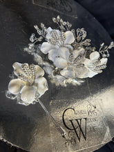 Load image into Gallery viewer, White flower wrist corsage and Boutonniere set wedding or Prom corsage. flower lily , Wedding Buttonhole Boutonnière by Crystal wedding uk