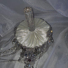 Load image into Gallery viewer, Crystal Brooch Wedding Bouquet: 7" Cascade Jewel Bridal Bouquet