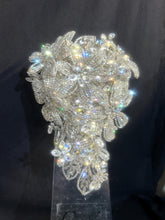 Load image into Gallery viewer, Diamante Flower Bouquet: Crystal Rhinestone Bridal Bouquet 8" x 13" -Handmade to order