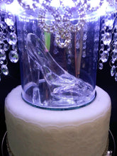 Load image into Gallery viewer, Glass shoe slipper wedding cake stand by Crystal wedding uk