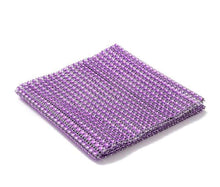 Load image into Gallery viewer, LILAC Rhinestone ribbon, Diamond Mesh, Diamante Bling, Crystal trim 1 METER cake trim. by Crystal wedding uk