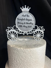 Load image into Gallery viewer, Crystal Carriage Cake topper -Swarovski crystal elements- And the Fairytale begins. Princess carriage, Cake decoration by Crystal Wedding UK