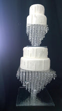 Load image into Gallery viewer, Square Crystal cake stand , Premium Glass crystal - various sizes options + led's by Crystal wedding uk