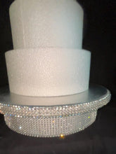 Load image into Gallery viewer, Elegant Rotating Wedding Cake Stand Smooth 360 degree Rotation for Stunning Display HEAVY DUTY 100kg, turning cake stand Crystal weddingU K
