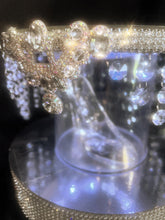 Load image into Gallery viewer, Glass shoe slipper wedding cake stand by Crystal wedding uk