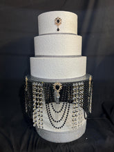Load image into Gallery viewer, Vintage Pearl Wedding Cake Stand: Art Deco Crystal Gatsby Plate
