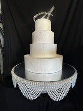 Load image into Gallery viewer, White Pearl cake stand, wedding cake stand, round or square by Crystal wedding uk