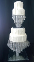 Load image into Gallery viewer, Square Crystal cake stand , Premium Glass crystal - various sizes options + led's by Crystal wedding uk