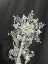 Load image into Gallery viewer, Snowflake wand, flower girl bridesmaid, Winter wedding by Crystal wedding uk