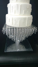 Load image into Gallery viewer, Square Crystal cake stand , Premium Glass crystal - various sizes options + led's by Crystal wedding uk