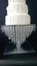 Load image into Gallery viewer, Square Crystal cake stand , Premium Glass crystal - various sizes options + led's by Crystal wedding uk