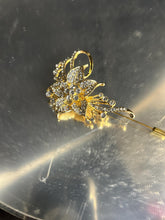 Load image into Gallery viewer, Crystal Flower Groom Boutonniere: Silver Wedding Lapel Pin