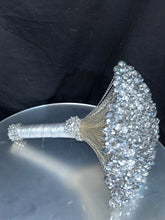 Load image into Gallery viewer, Luxury Silver Crystal Bridal Keepsake Bouquet – Handmade Beaded Wedding Bouquet -