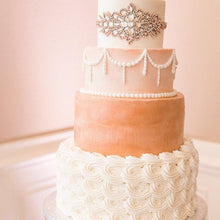 Load image into Gallery viewer, Rhinestone Cake Brooch with Food Grade Picks Luxury Wedding Cake Bling | Crystal Cake Decoration