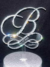 Load image into Gallery viewer, Personalized Infinity Wedding Cake Topper: Swarovski Crystal, Custom Initials