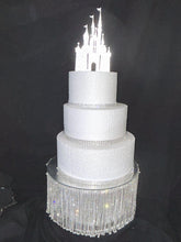 Load image into Gallery viewer, Crystal Rhinestone Cake Stand: Wedding Cake Display, Silver or Gold