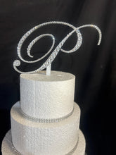 Load image into Gallery viewer, Swarovski Crystal Monogram Cake Topper: Custom Initial, 6" Tall