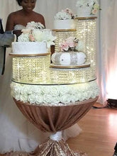 Load image into Gallery viewer, Crystal cake stands cascading style , set of 6 tiers by Crystal wedding uk