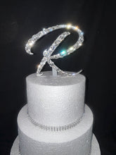 Load image into Gallery viewer, Crystal Initial Cake Topper - Handmade Glass letter A-Z Cake topper , Wedding Keepsake