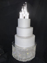 Load image into Gallery viewer, Crystal Rhinestone Cake Stand: Wedding Cake Display, Silver or Gold