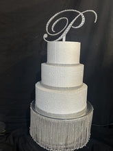 Load image into Gallery viewer, Swarovski Crystal Monogram Cake Topper: Custom Initial, 6" Tall