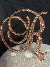 Load image into Gallery viewer, Swarovski Crystal Monogram Cake Topper: Custom Initial, 6" Tall
