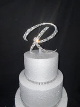 Load image into Gallery viewer, Crystal Initial Cake Topper - Handmade Glass letter A-Z Cake topper , Wedding Keepsake