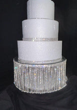 Load image into Gallery viewer, Crystal Rhinestone Cake Stand: Wedding Cake Display, Silver or Gold