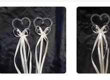 Load image into Gallery viewer, Crystal heart flower girl wand 1pc made to order by crystal wedding Uk