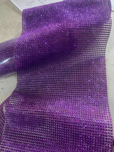 Load image into Gallery viewer, Purple Rhinestone ribbon 5 yards by 50 rows , Diamond Mesh, Diamante Bling, Crystal trim Cake trim. by Crystal wedding uk