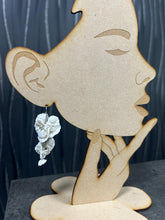 Load image into Gallery viewer, Handmade Clay Flower Bridal Earrings: Freshwater Pearl Statement Jewelry