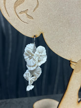 Load image into Gallery viewer, Handmade Clay Flower Bridal Earrings: Freshwater Pearl Statement Jewelry