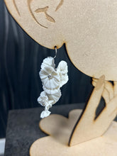 Load image into Gallery viewer, Handmade Clay Flower Bridal Earrings: Freshwater Pearl Statement Jewelry