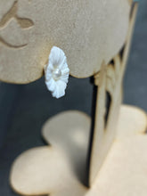 Load image into Gallery viewer, Clay Flower Earrings: Pearl Bridal Jewelry, Gold or Silver